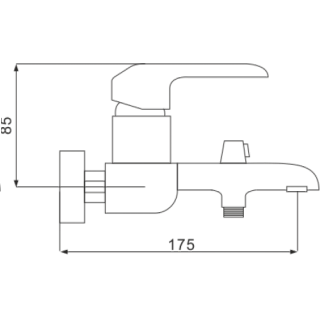 Смеситель д/ванны к/н  ROSE белый/хром R2102F