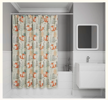 Штора для ванной комнаты, IDDIS, 200*180 см, полиэстер, BA04P18i11 АКЦИЯ