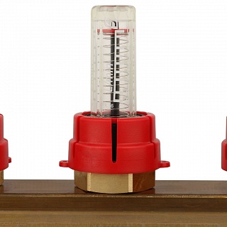 Коллектор 4-вых. латун. с расходомер. (SMB 0473 000004) STOUT 