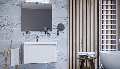 Комплект мебели 80 "KLAUFS-80" подвесная белая 1 ящикVELVEX (ум.COMO-80)