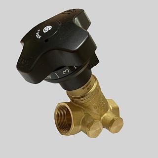 Клапан балансировочный ручной латунь Ду 15 G1/2" Ру16 Тмакс=120 оС ВР Kvs=2.94м3/ч без ниппелей Benarmo (022-7451)