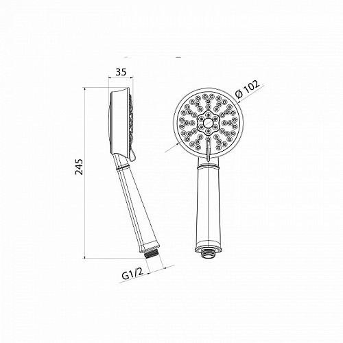 Смеситель для ванны с верхним душем, Oldie, IDDIS, OLDSB3Fi06