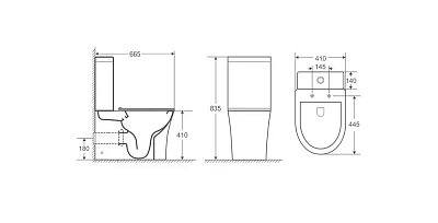Унитаз-компакт Cerutti SPA "SANTA" ШИРОКИЙ 40см безободковый сид.дюропл. м/лифт CT8916