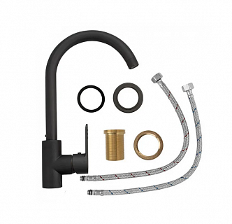 CONSUL Смеситель д/кухни, боковой, шаровый ГРАФИТ (8954)