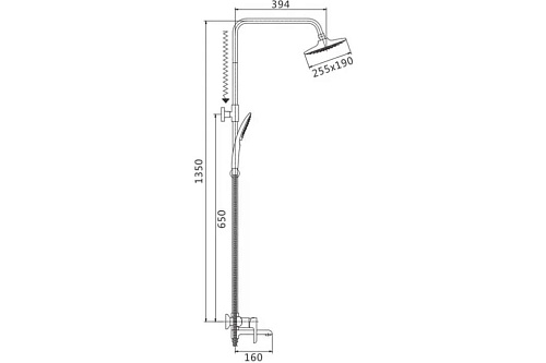 Душ. система SHEVANIK белый/хром S6036F