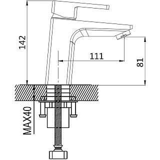 Смеситель д/раковины SHEVANIK черный S8201H