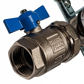 Коллектор 6-вых. нерж.ст. с кранами, терм., воздухоотв.. (SMS 0912 000006) STOUT