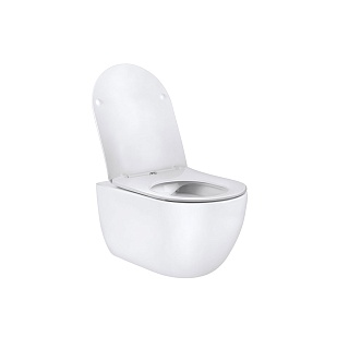 Унитаз подвесной безободковый Vincea "Evo" белый 55см.сиденье slim м/л  VT1-34