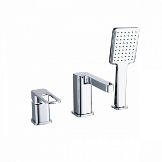 Смеситель на борт ванны на 3 отверстия с керамическим дивертором, хром, Slide, IDDIS, SLISB30i07