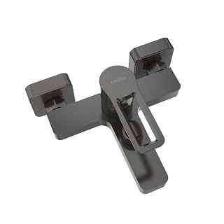 Смеситель д/ванны "KOBE" (KOB-1014) оружейная сталь, перекл.кнопка, короткий  излив TOKITO