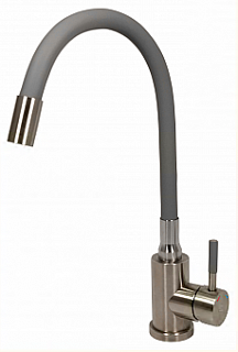 Смеситель д/кухни SOLID d35 серый гибкий излив, нерж. гайка 3510 ARGO 43328 