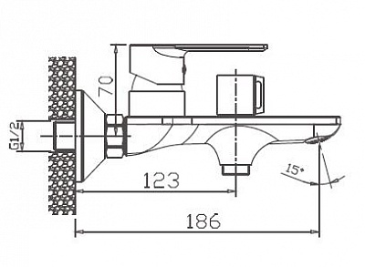 Смеситель д/ванны к/н Haiba HB60505-8 белый/хром
