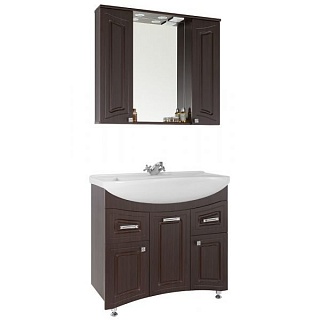 Комплект мебели 90 "Адам-90" напольная 3дв.+2ящ. Дуб крымский коричневый 131005-9005 Водолей (ум.Эльбрус-90) 