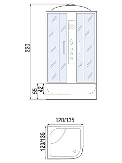 Душевая кабина TEMZA 120/120/55 ТН