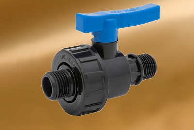 Кран шаровый компрессионный разъёмный     ПНД 1 1/4*1" (НР/НР) ТПК АКВА (17)