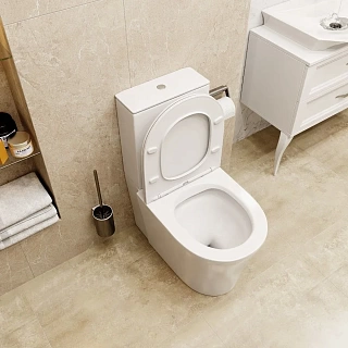 Унитаз-компакт Cerutti SPA "SANTA" ШИРОКИЙ 40см безободковый сид.дюропл. м/лифт CT8916