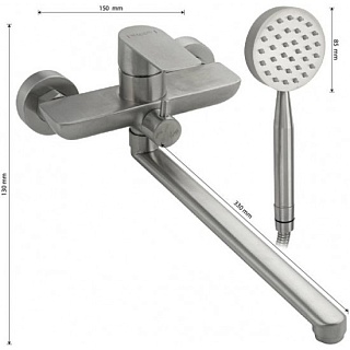 MAGNUS Смеситель д/ванны, нерж. ст 304. код: 9441