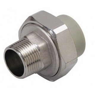Разборное соед.20*3/4"нар.рез. серый (10/60) ПРО АКВА (PA21010G)