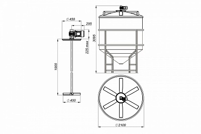 Емкость ФМ 5000 в обрешетке (d2100xh2900) горловина 380мм ВЫГОДА