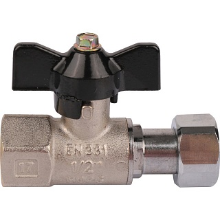 Кран шар. с нак. гайкой прямой баб. ВР 1/2x1/2 (SVB-0009-000015) STOUT