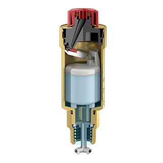 Воздухоотводчик попл. Flexvent  1/2" НР PN10, T=120°C никелиров. с отсечным клапаном (27742) Flamco