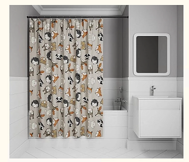 Штора для ванной комнаты, IDDIS, 200*180 см, полиэстер, BA02P18i11 АКЦИЯ