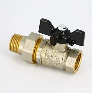 Кран шаровый LD Pride 47.32. ВГШ.Б Ду 32 Ру25 бабочка с американка