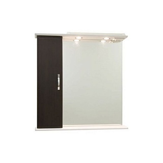 Зеркало-шкаф 75 "Колумбия" 75см. ЛВ венге (свет) Водолей шкаф слева