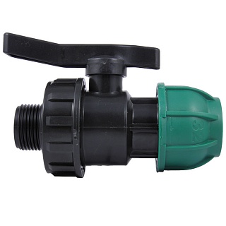 Кран шаровый компрессионный разъёмный ПНД 32*1" (вн.рез.) ТПК-АКВА (4/20)