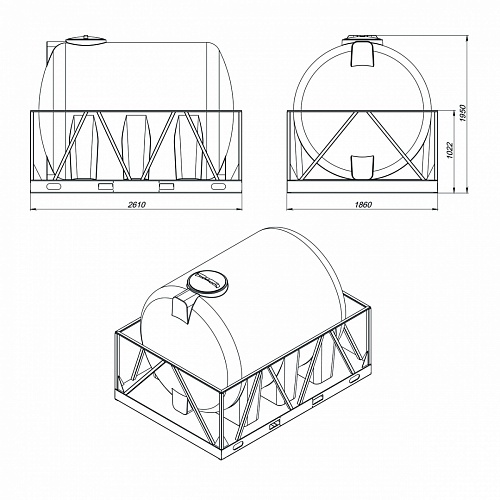 Емкость H 5000л в обрешетке