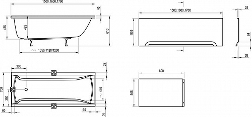 C541000000    Ванна Classic 170*70 белая