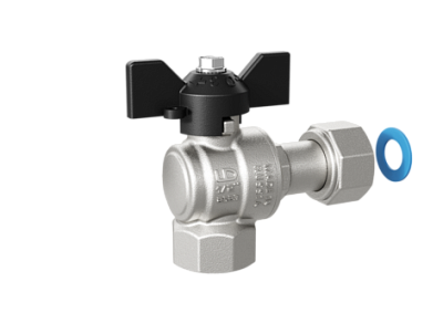 Кран шаровый LD Pride 47.15.В-НкГк.У.Б Ду 15 Ру 40 бабочка угловой с накидной гайкой (15)