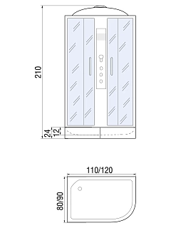 Душевая кабина DUNAY 110/80/26 L, R МТ