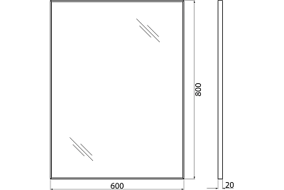Зеркало 60 "BELBAGNO SPC-AL-600-800  в алюминиевой раме