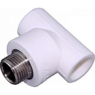 Тройник 32*1"нар.рез белый (40) ФД-plast