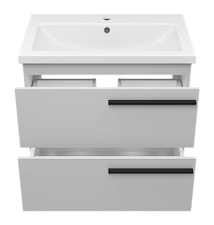 Комплект мебели 70 "Ненси-70" подвесная 2 ящ. серая мат. эмаль (ум.Como-70)  MISTY 