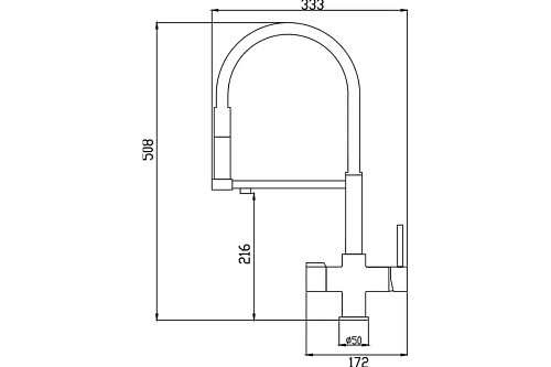 Смеситель д/кухни ROSE гибкий излив под фильтр черный R758H