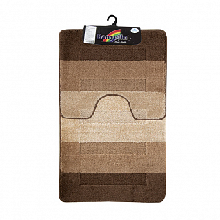 Набор ковриков (2предмета) "Gold" 60х100см (20 мм) коричневый (00127)