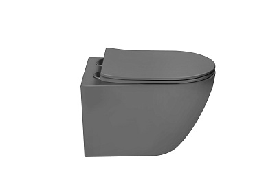 Унитаз подвесной безободковый Vincea "Globo" Tornado антрацит матовый сиденье slim м/л  VT1-14TMA