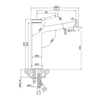 Смеситель д/умывальника "Minima" (3837C) средний,  хром LEMARK ВЫГОДА!!