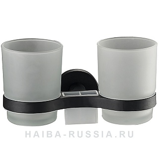 Держатель 2-стакана черный HB8708 HAIBA 