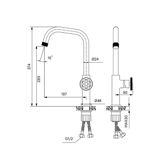 Смеситель для кухни, черный, Grange, IDDIS, GRABL00i05