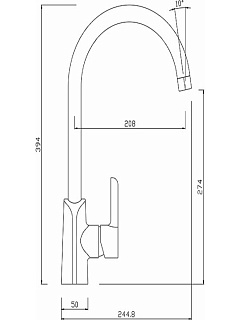 Смеситель д/кухни ELAT белый/хром  под фильтр картридж d40  4009L  ARGO 41709 