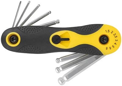 Ключи шестигранные с шаром FIT CrV 8 шт. (1,5-8 мм) складные (64183)