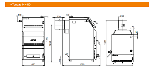 Котел твердотопл. ZOTA Тополь-М 80 ВЫГОДА!