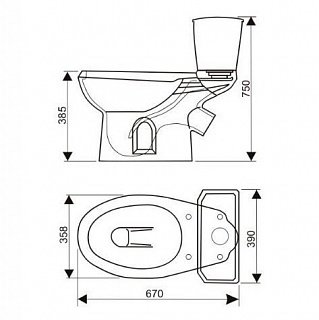 Унитаз-комп "Элисса"  черный  с сиден. и армат. нижн. подв.  (Ст.Оскол )
