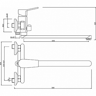 Смеситель д/ванны JASON картридж d35  длинный излив 35L35L /К  ARGO 41091 снят с производства