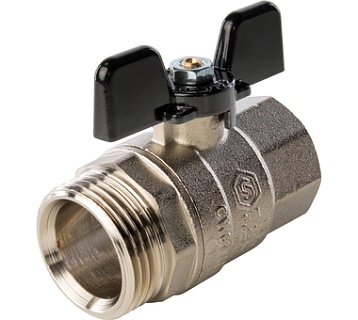 Кран шар. полнопроходной с амер. баб. ВН 3/4" (15/60) SVB-0007-200020) STOUT ЧЁРНЫЙ МАХОВИК (замена арт.57612)