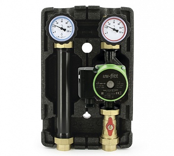 Насосная группа прямая DN25, с насосом , ECP 25/60 180, в теплоизоляции (490E2500) "Uni-Fitt"