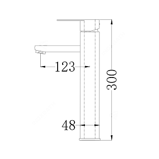 Смеситель д/умывальника  MELANA Stello нерж. высокий (F610302)